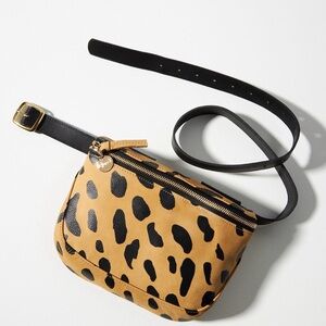 Clare V Tan and Black Leopard Belt Bag Fanny Pack